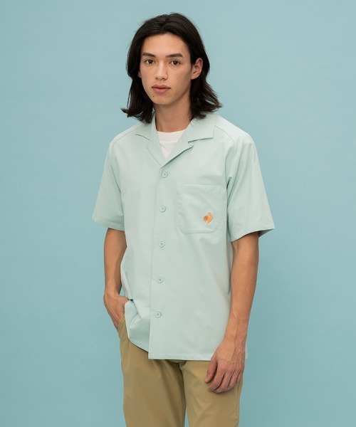 le coq sportif(ルコックスポルティフ)の「【肌面ドライ】開襟シャツ(LCS プリューム/エールフォルム)(シャツ/ブラウス・メンズ・ネイビー/ベージュ/グリーン・L/M/S/XL)」の2枚目の写真