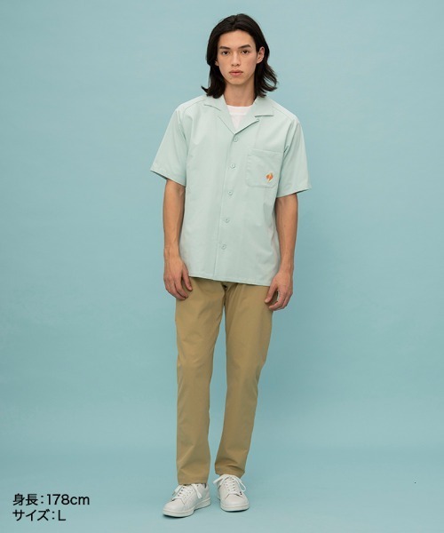 le coq sportif(ルコックスポルティフ)の「【肌面ドライ】開襟シャツ(LCS プリューム/エールフォルム)(シャツ/ブラウス・メンズ・ネイビー/ベージュ/グリーン・L/M/S/XL)」の6枚目の写真