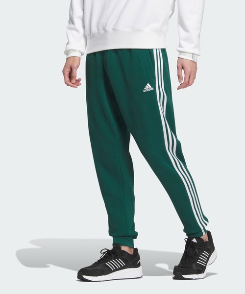 【セール】エッセンシャルズ プラス レギュラーフィット スリーストライプス フレンチテリー カフパンツ / アディダス adidas（その他パンツ）｜adidas（アディダス）