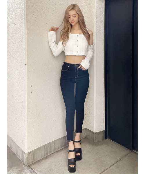 GYDA(ジェイダ)の「フロントボタン2WAY FANCYTWEEDブラウス(シャツ/ブラウス・レディース・オフホワイト/ピンク・FREE)」の18枚目の写真