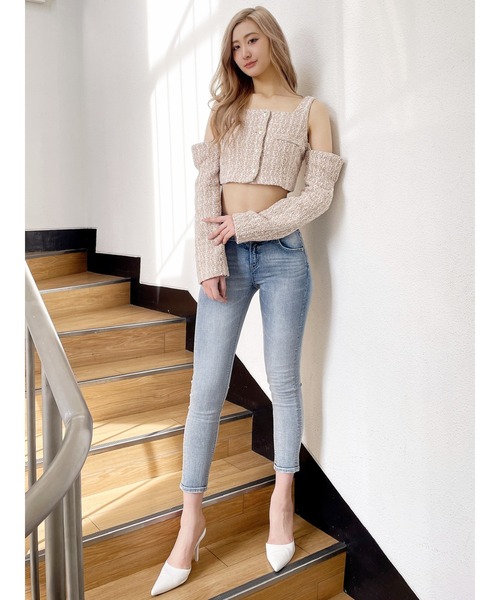 GYDA(ジェイダ)の「フロントボタン2WAY FANCYTWEEDブラウス(シャツ/ブラウス・レディース・オフホワイト/ピンク・FREE)」の13枚目の写真