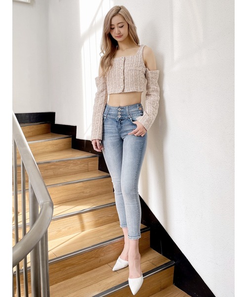 GYDA(ジェイダ)の「フロントボタン2WAY FANCYTWEEDブラウス(シャツ/ブラウス・レディース・オフホワイト/ピンク・FREE)」の14枚目の写真