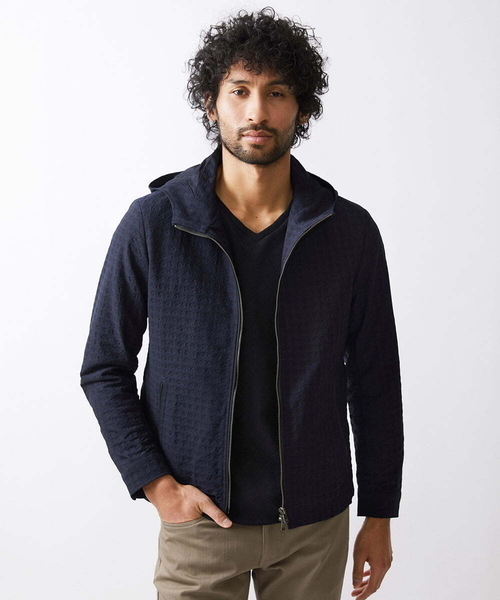 MICHEL KLEIN HOMME (ミッシェルクランオム)の「千鳥柄フードブルゾン(ブルゾン・メンズ・ネイビー/グレー・MEDIUM/LARGE/X-LARGE)」の20枚目の写真