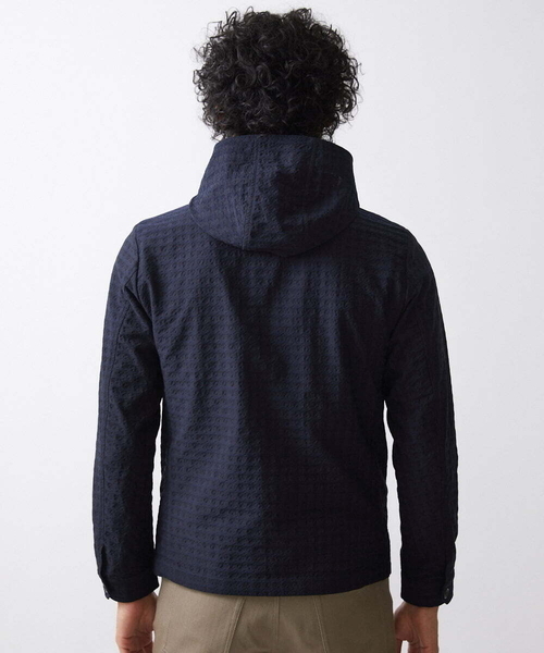 MICHEL KLEIN HOMME (ミッシェルクランオム)の「千鳥柄フードブルゾン(ブルゾン・メンズ・ネイビー/グレー・MEDIUM/LARGE/X-LARGE)」の4枚目の写真