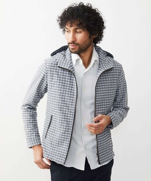 MICHEL KLEIN HOMME (ミッシェルクランオム)の「千鳥柄フードブルゾン(ブルゾン・メンズ・ネイビー/グレー・MEDIUM/LARGE/X-LARGE)」の13枚目の写真