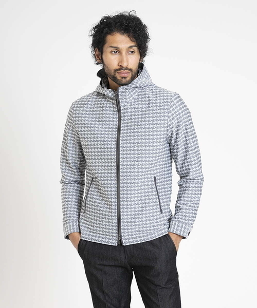 MICHEL KLEIN HOMME (ミッシェルクランオム)の「千鳥柄フードブルゾン(ブルゾン・メンズ・ネイビー/グレー・MEDIUM/LARGE/X-LARGE)」の15枚目の写真