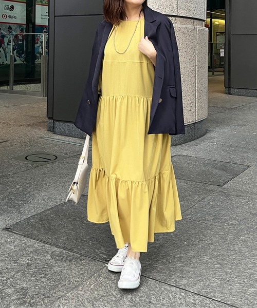 Chez toi(シェトワ)の「2段ティアード切替ワンピース(ワンピース・レディース・イエロー/ブルー/ブラック・FREE)」の7枚目の写真