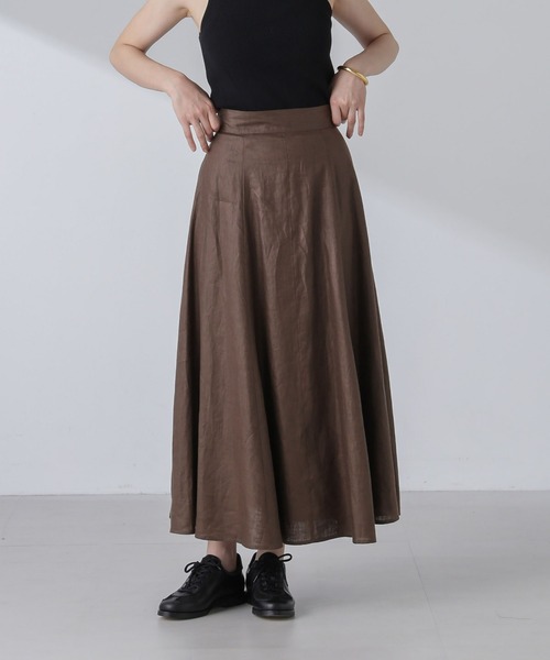 NANO universe(ナノユニバース)の「リネンフレアスカート(セットアップ可)(スカート・レディース・ブラウン/ブルー/イエロー/レッド・M/S)」の6枚目の写真