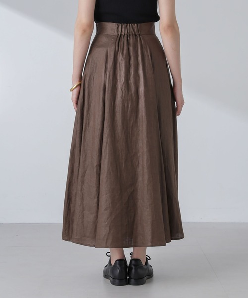 NANO universe(ナノユニバース)の「リネンフレアスカート(セットアップ可)(スカート・レディース・ブラウン/ブルー/イエロー/レッド・M/S)」の9枚目の写真