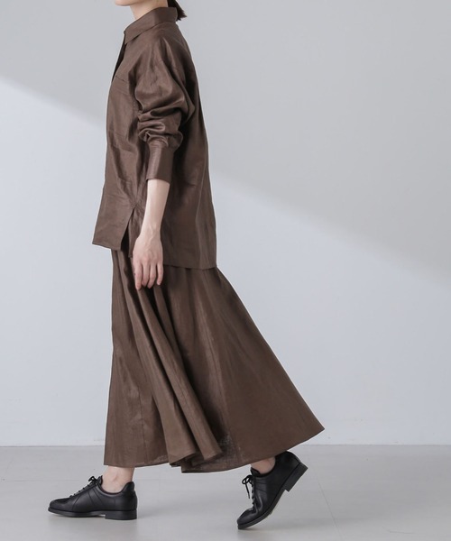 NANO universe(ナノユニバース)の「リネンフレアスカート(セットアップ可)(スカート・レディース・ブラウン/ブルー/イエロー/レッド・M/S)」の18枚目の写真