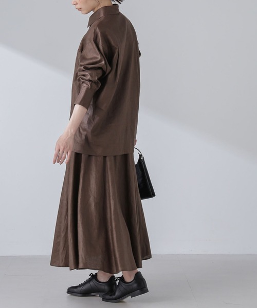 NANO universe(ナノユニバース)の「リネンフレアスカート(セットアップ可)(スカート・レディース・ブラウン/ブルー/イエロー/レッド・M/S)」の19枚目の写真