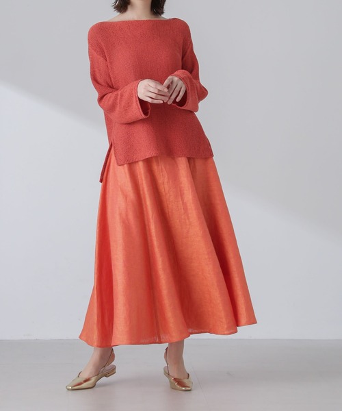 NANO universe(ナノユニバース)の「リネンフレアスカート(セットアップ可)(スカート・レディース・ブラウン/ブルー/イエロー/レッド・M/S)」の22枚目の写真