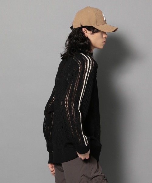 Anui（アニュイ）の「【UNISEX/選べる着丈】メッシュトラックジャケット（カーディガン/ボレロ・レディース・ブラック/アイボリー・MEDIUM/SMALL）」の3枚目の写真