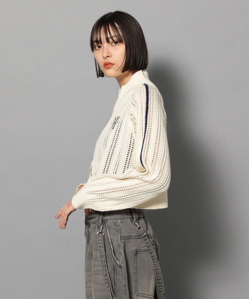 Anui（アニュイ）の「【UNISEX/選べる着丈】メッシュトラックジャケット（カーディガン/ボレロ・レディース・ブラック/アイボリー・MEDIUM/SMALL）」の22枚目の写真