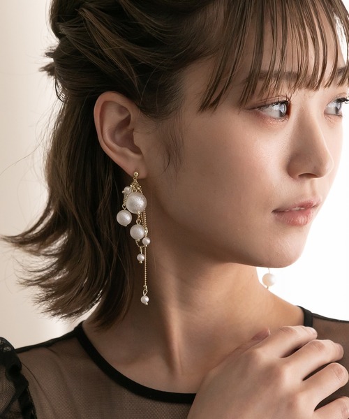 epic day（エピックデイ）の「コットンパールピアス（ピアス（両耳用）・レディース・ゴールド・F）」の6枚目の写真