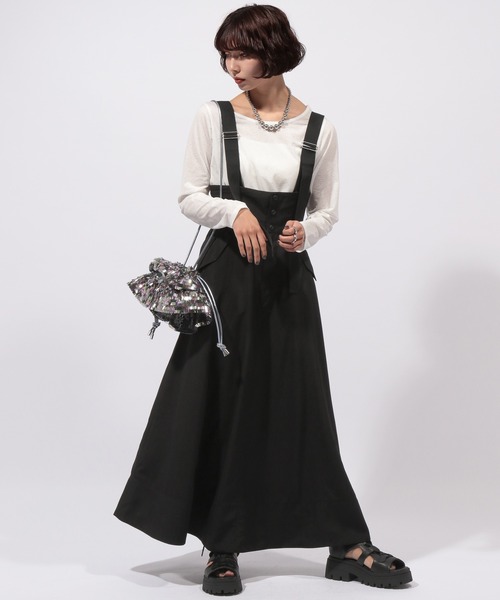 PAGEBOY（ページボーイ）の「サスツキライトコットンスカート（スカート・レディース・ベージュ/ブラック・FREE）」の3枚目の写真