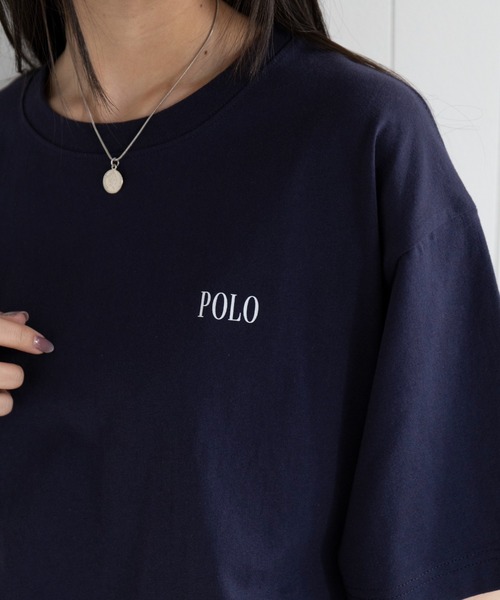 POLO BCS（ポロ ビーシーエス）の「【POLO BCS】Mini POLO oversize print Tee　ミニポロ ワンポイントロゴ　オーバーサイズTシャツ（Tシャツ/カットソー・レディース・ブラック/ホワイト/ホワイト系その他2/ブラック系その他2/ネイビー系2/グリーン/ネイビー・S/M/L/XL/XS）」の6枚目の写真