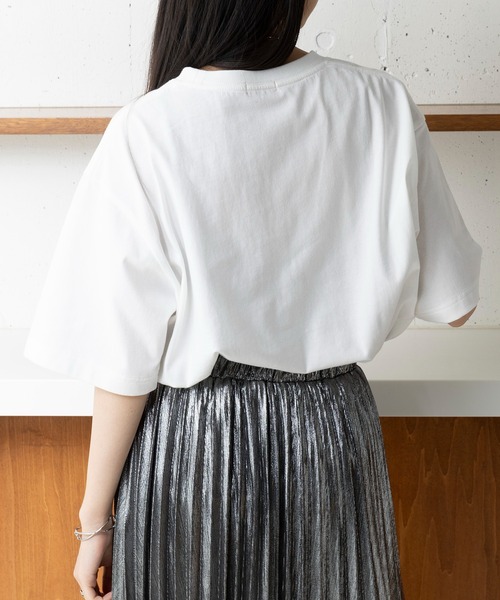 POLO BCS（ポロ ビーシーエス）の「【POLO BCS】Mini POLO oversize print Tee　ミニポロ ワンポイントロゴ　オーバーサイズTシャツ（Tシャツ/カットソー・レディース・ブラック/ホワイト/ホワイト系その他2/ブラック系その他2/ネイビー系2/グリーン/ネイビー・S/M/L/XL/XS）」の10枚目の写真