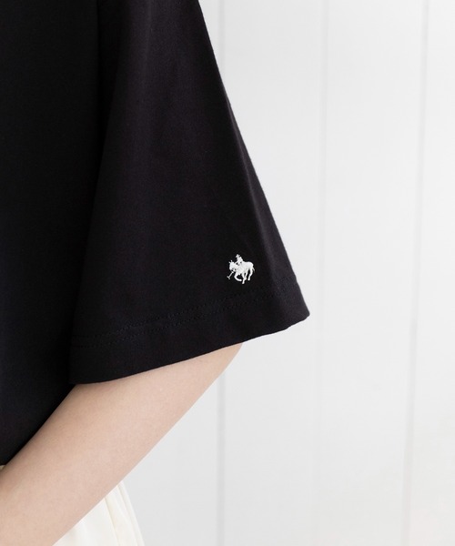 POLO BCS（ポロ ビーシーエス）の「【POLO BCS】Mini POLO oversize print Tee　ミニポロ ワンポイントロゴ　オーバーサイズTシャツ（Tシャツ/カットソー・レディース・ブラック/ホワイト/ホワイト系その他2/ブラック系その他2/ネイビー系2/グリーン/ネイビー・S/M/L/XL/XS）」の21枚目の写真