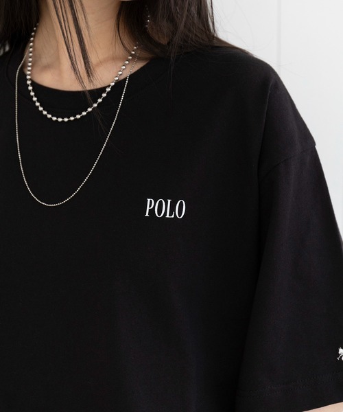POLO BCS（ポロ ビーシーエス）の「【POLO BCS】Mini POLO oversize print Tee　ミニポロ ワンポイントロゴ　オーバーサイズTシャツ（Tシャツ/カットソー・レディース・ブラック/ホワイト/ホワイト系その他2/ブラック系その他2/ネイビー系2/グリーン/ネイビー・S/M/L/XL/XS）」の20枚目の写真