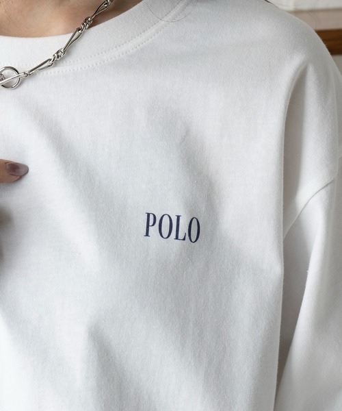 POLO BCS（ポロ ビーシーエス）の「【POLO BCS】Mini POLO oversize print Tee　ミニポロ ワンポイントロゴ　オーバーサイズTシャツ（Tシャツ/カットソー・レディース・ブラック/ホワイト/ホワイト系その他2/ブラック系その他2/ネイビー系2/グリーン/ネイビー・S/M/L/XL/XS）」の12枚目の写真