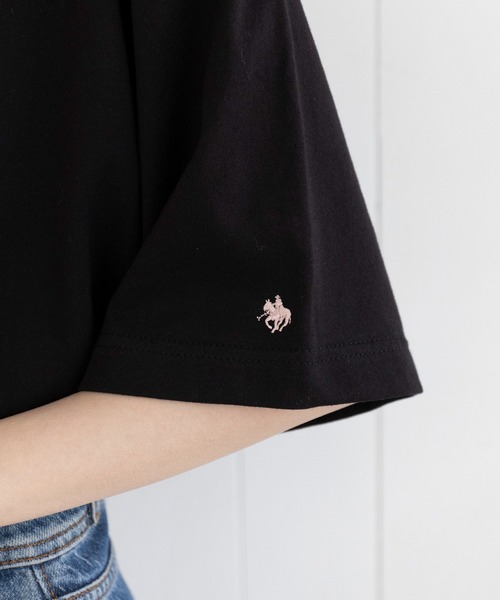 POLO BCS（ポロ ビーシーエス）の「【POLO BCS】Mini POLO oversize print Tee　ミニポロ ワンポイントロゴ　オーバーサイズTシャツ（Tシャツ/カットソー・レディース・ブラック/ホワイト/ホワイト系その他2/ブラック系その他2/ネイビー系2/グリーン/ネイビー・S/M/L/XL/XS）」の18枚目の写真