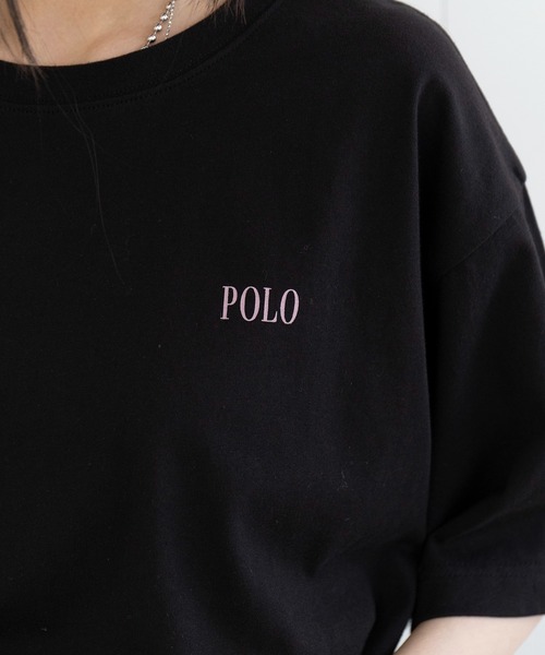 POLO BCS（ポロ ビーシーエス）の「【POLO BCS】Mini POLO oversize print Tee　ミニポロ ワンポイントロゴ　オーバーサイズTシャツ（Tシャツ/カットソー・レディース・ブラック/ホワイト/ホワイト系その他2/ブラック系その他2/ネイビー系2/グリーン/ネイビー・S/M/L/XL/XS）」の17枚目の写真