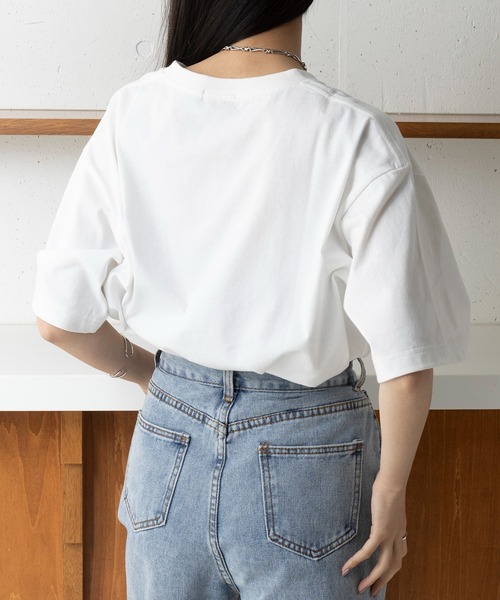 POLO BCS（ポロ ビーシーエス）の「【POLO BCS】Mini POLO oversize print Tee　ミニポロ ワンポイントロゴ　オーバーサイズTシャツ（Tシャツ/カットソー・レディース・ブラック/ホワイト/ホワイト系その他2/ブラック系その他2/ネイビー系2/グリーン/ネイビー・S/M/L/XL/XS）」の8枚目の写真