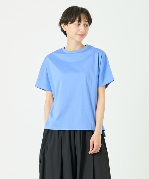 I.T.'S international（イッツインターナショナル）の「スムースコットンドロップショルダーカットソー（Tシャツ/カットソー・レディース・オレンジ/ブルー・フリー）」の2枚目の写真