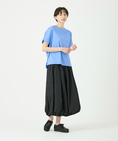 I.T.'S international（イッツインターナショナル）の「スムースコットンドロップショルダーカットソー（Tシャツ/カットソー・レディース・オレンジ/ブルー・フリー）」の3枚目の写真