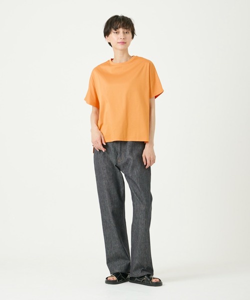 I.T.'S international（イッツインターナショナル）の「スムースコットンドロップショルダーカットソー（Tシャツ/カットソー・レディース・オレンジ/ブルー・フリー）」の5枚目の写真