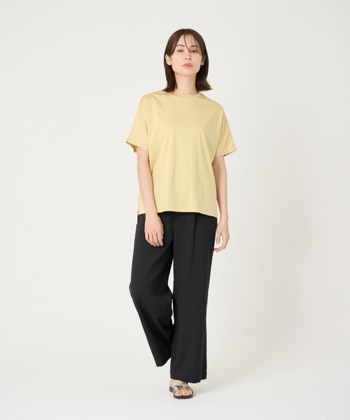 I.T.'S international（イッツインターナショナル）の「スムースコットンドロップショルダーカットソー（Tシャツ/カットソー・レディース・オレンジ/ブルー・フリー）」の12枚目の写真