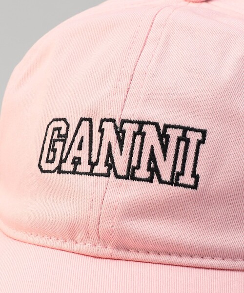 GANNI（ガニー）の「GANNI/ガニー LILAC EMBROIDERED LOGO CAP / A5084_465 / ロゴキャップ（キャップ・レディース・ピンク・ONE SIZE）」の5枚目の写真