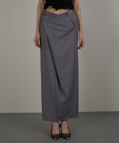 PRANK PROJECT（プランクプロジェクト）の「ウーステッドローウエストマキシスカート / Worsted Low Waist Maxi Skirt（スカート・レディース・グレー/ベージュ・36/38）」の2枚目の写真