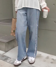 CORNERS | サイドフリンジワイドデニムパンツ(デニムパンツ)