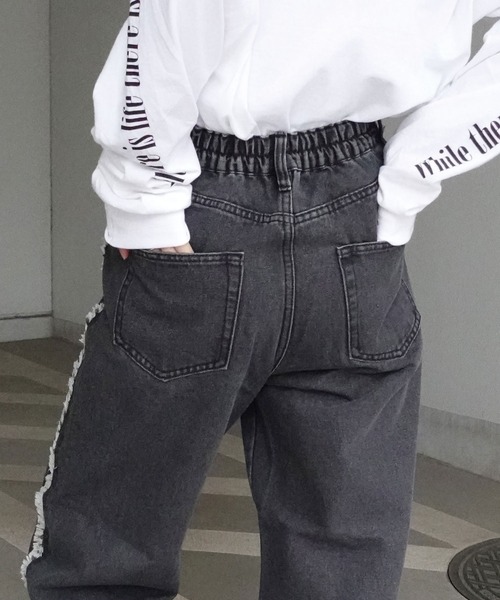 CORNERS(コーナーズ)の「サイドフリンジワイドデニムパンツ(デニムパンツ・レディース・ブルー/ブラック/インディゴブルー・S/M/L)」の14枚目の写真