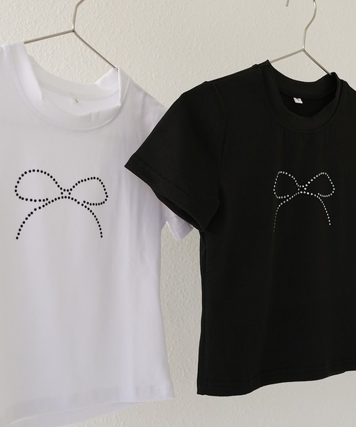 Mela(メラ)の「RIBBON STONE TEE(Tシャツ/カットソー・レディース・ホワイト/ブラック・L/M/S)」の7枚目の写真