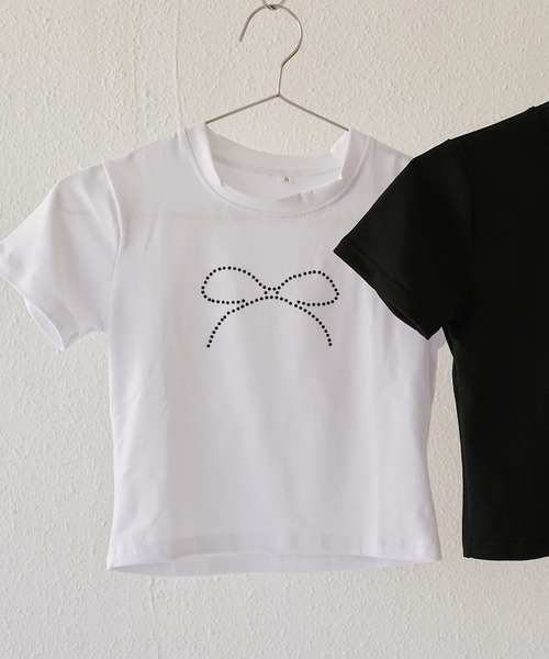 Mela(メラ)の「RIBBON STONE TEE(Tシャツ/カットソー・レディース・ホワイト/ブラック・L/M/S)」の8枚目の写真