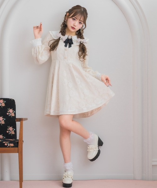 ROJITA(ロジータ)の「総レースワンピース(ワンピース・レディース・ブラック/アイボリー/パープル・FREE)」の2枚目の写真