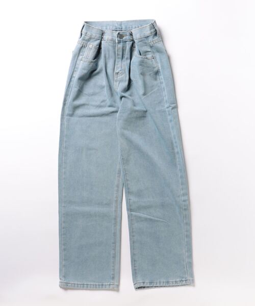 Rashik(ラシク)の「ワイドデニムパンツ(デニムパンツ・レディース・ブラック/ブルー/ホワイト・M/S)」の9枚目の写真