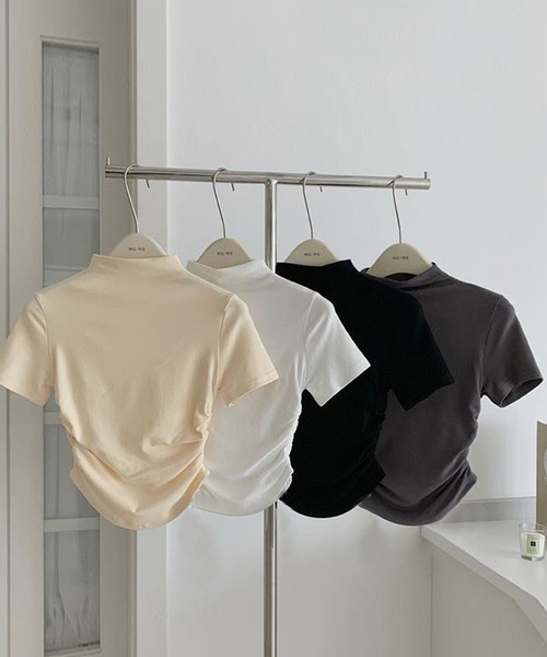 aimoha(アイモハ)の「フェミニン半袖トップス(Tシャツ/カットソー・レディース・ホワイト/ブラック/イエロー/ダークグレー・FREE)」の10枚目の写真