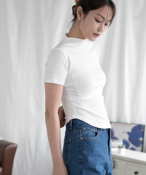 aimoha(アイモハ)の「フェミニン半袖トップス(Tシャツ/カットソー・レディース・ホワイト/ブラック/イエロー/ダークグレー・FREE)」の20枚目の写真