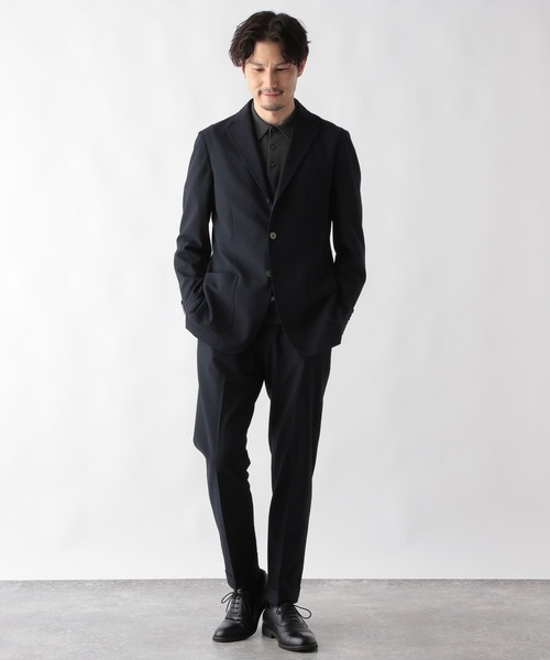 【美品レアコラボ】SLOANE ニットポロシャツ　ネイビーブラック　クレリック SALE】SLOANE（スローン）ウォッシャブルポリコットンニットポロ