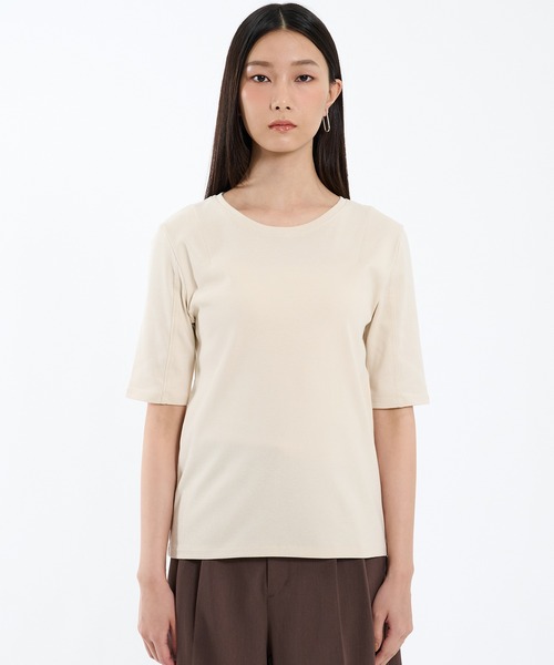 PUBLIC TOKYO（パブリックトウキョウ）の「リラックススリムフライスハーフスリーブTシャツ（Tシャツ/カットソー・レディース・ホワイト/ベージュ/ブラック・1/2）」の20枚目の写真