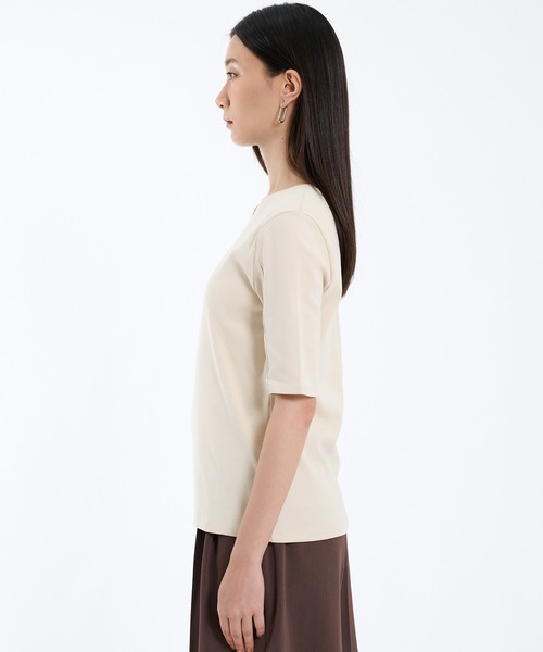 PUBLIC TOKYO（パブリックトウキョウ）の「リラックススリムフライスハーフスリーブTシャツ（Tシャツ/カットソー・レディース・ホワイト/ベージュ/ブラック・1/2）」の21枚目の写真