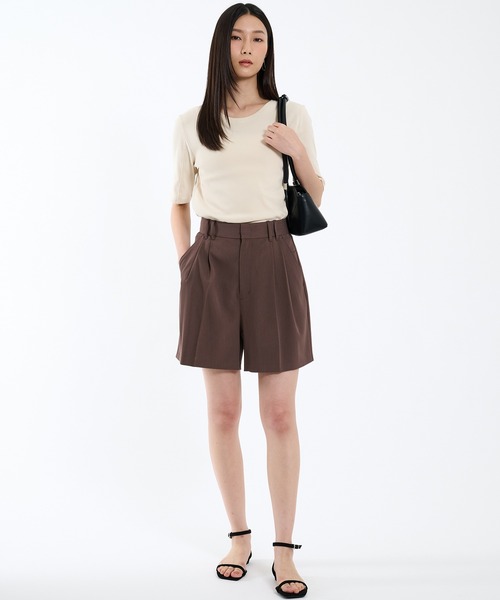 PUBLIC TOKYO（パブリックトウキョウ）の「リラックススリムフライスハーフスリーブTシャツ（Tシャツ/カットソー・レディース・ホワイト/ベージュ/ブラック・1/2）」の15枚目の写真