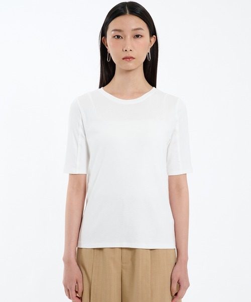 PUBLIC TOKYO（パブリックトウキョウ）の「リラックススリムフライスハーフスリーブTシャツ（Tシャツ/カットソー・レディース・ホワイト/ベージュ/ブラック・1/2）」の19枚目の写真