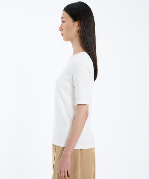 PUBLIC TOKYO（パブリックトウキョウ）の「リラックススリムフライスハーフスリーブTシャツ（Tシャツ/カットソー・レディース・ホワイト/ベージュ/ブラック・1/2）」の20枚目の写真