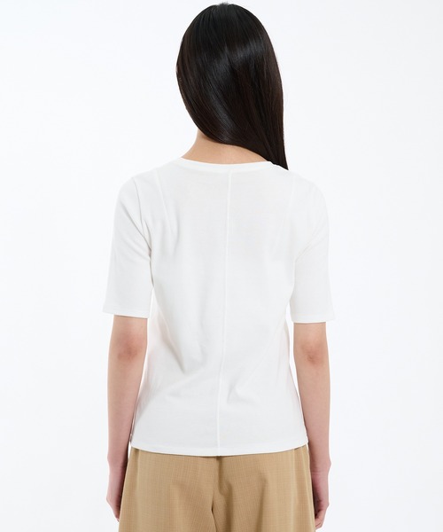PUBLIC TOKYO（パブリックトウキョウ）の「リラックススリムフライスハーフスリーブTシャツ（Tシャツ/カットソー・レディース・ホワイト/ベージュ/ブラック・1/2）」の21枚目の写真
