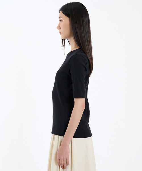 PUBLIC TOKYO（パブリックトウキョウ）の「リラックススリムフライスハーフスリーブTシャツ（Tシャツ/カットソー・レディース・ホワイト/ベージュ/ブラック・1/2）」の17枚目の写真